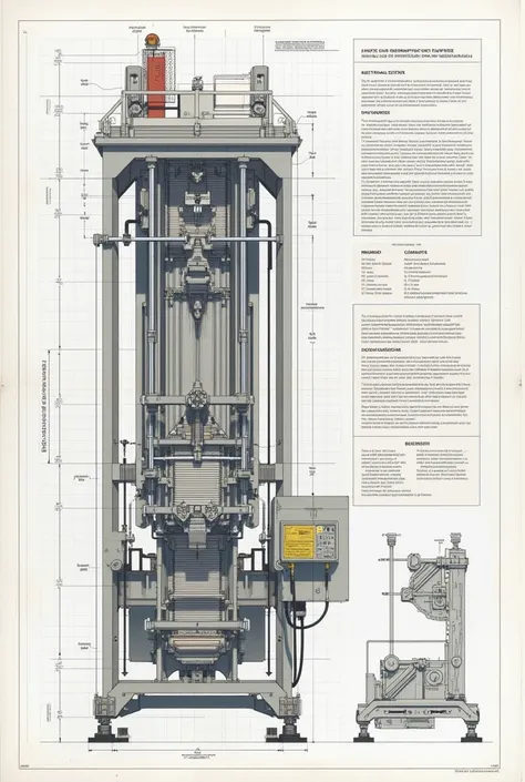 Create a simple and detailed outline or blue print of machine weaver to create basket