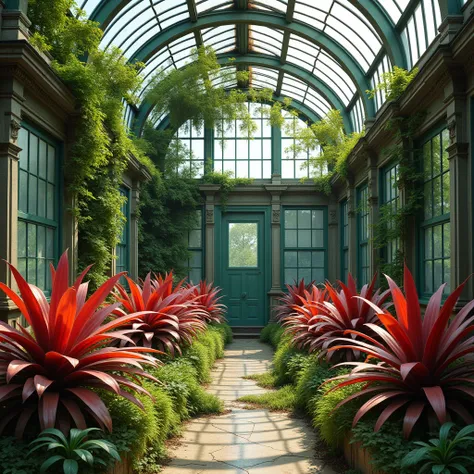 the greenhouse looked like a relic from a past world—fittingly, maybe, because in a way it was. The plants had long ago broken free from their elegant containments. Bright, spiky, red leaves burst from between crumbling cracks of stone. Vines strangled fac...