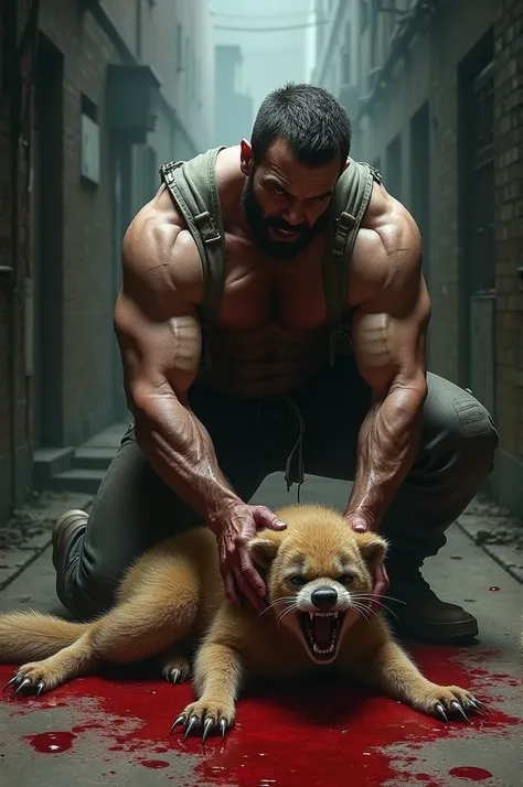 A man killing furry brutally