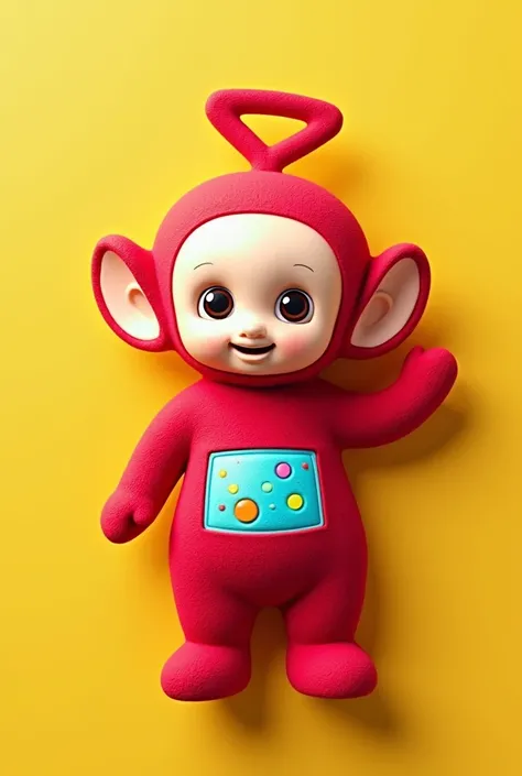 Create a badge with the red Teletubby