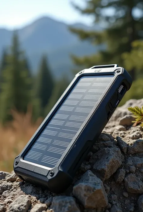 Can you generate a solar power bank and solar phone in case of emergency, one solar power bank picture and one solar phone picture