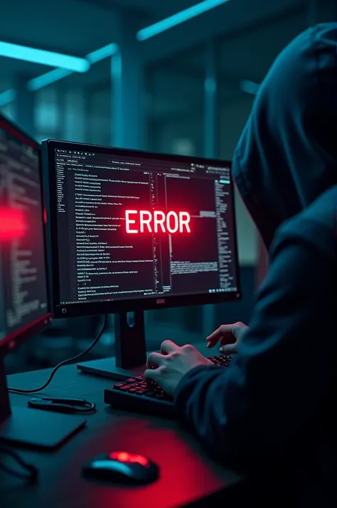 Create a image of "Error Code" picture of the hacker computer 
