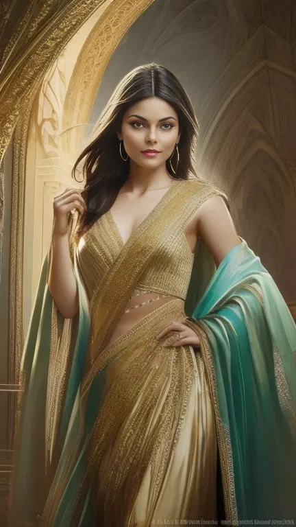 "Imagine an AI-generated image that transforms Mila Kunis into a majestic Greek goddess. Envision her draped in ethereal, flowing robes adorned with symbols of ancient mythology. Picture her with divine features, radiating strength and beauty, as she holds...