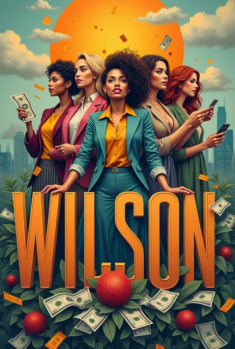 Creative image with the name "Wilson" that has women and money in the image 