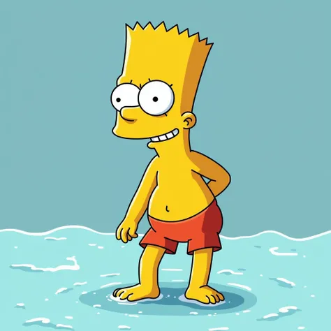 A picture of Bart Simpson in swimwear