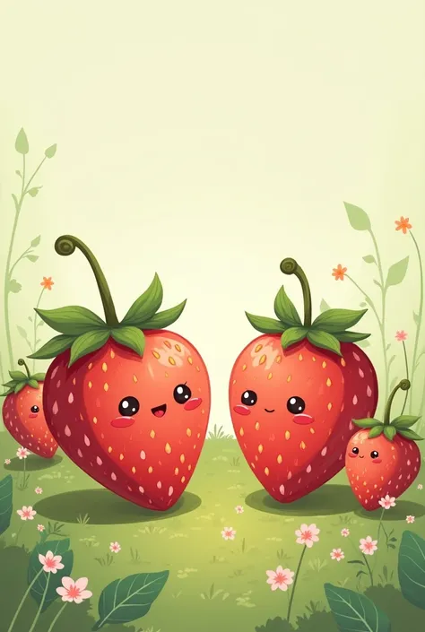 A cute and sweet drawing of sick strawberries and healthy ones avoiding contact with the sick ones to avoid getting sick.
