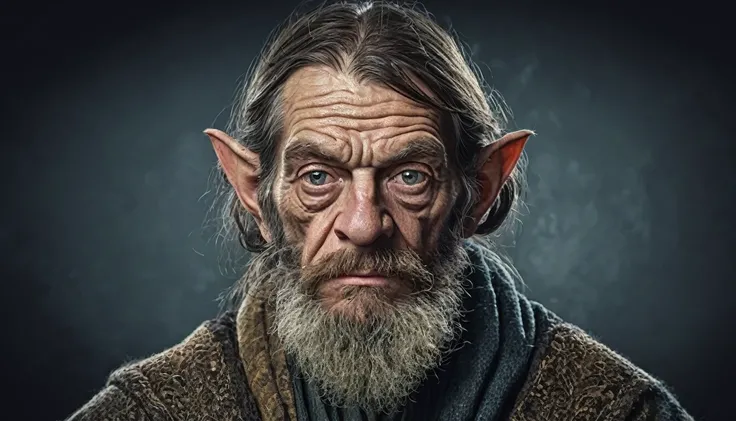 Wizard man, very ugly suspicious appearance, realistic image