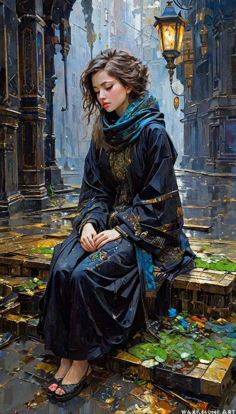 the restlessness of despair, art inspired by Wadim Kashin, Intricate Details, Oil
