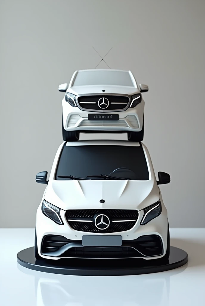 A 3-tier minivan-themed cake(Mercedes-benz)