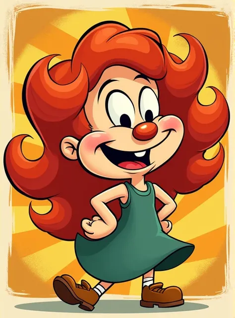 Create a redhead character in the Rubber hose style