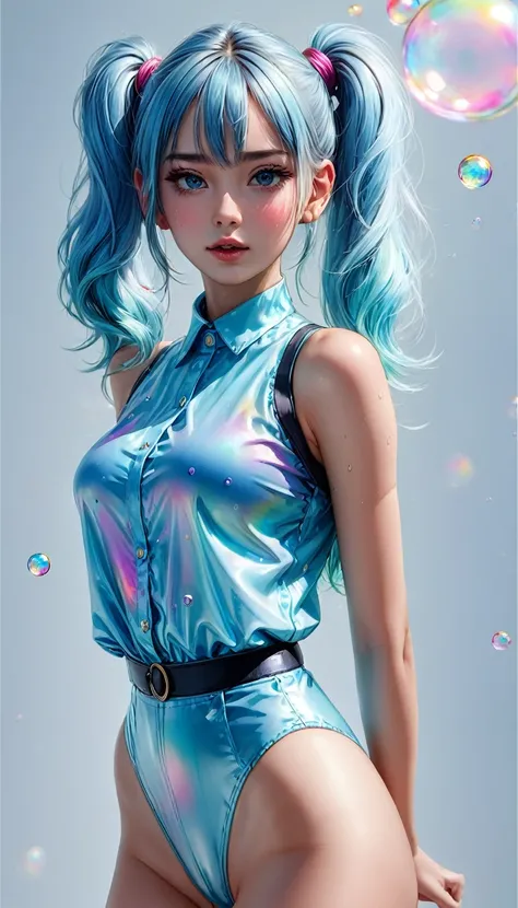 (masterpiece), (best quality), (ultra detailed),(disheveled hair),(illustration), (1girl), (Fashionable clothing), standing, Fashion model, looking at viewer, (interview), (simple background),beautiful detailed eyes, delicate beautiful face, Floating,(high...