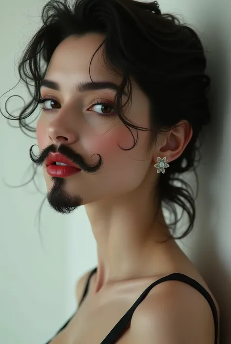 Sex woman with goatee and mustache