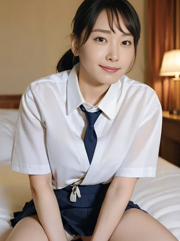 (Masterpiece, Best quality:1.3), (Ultra realistic, Photo-realistic:1.2), kneeling, Natural light, 28 years old actress, Japanese beautiful 2 women, Neat and clean, (School uniform:1.2), (White shirts:1.1), (Short sleeve:1.1), (Dark navy pleated skirt:1.1),...