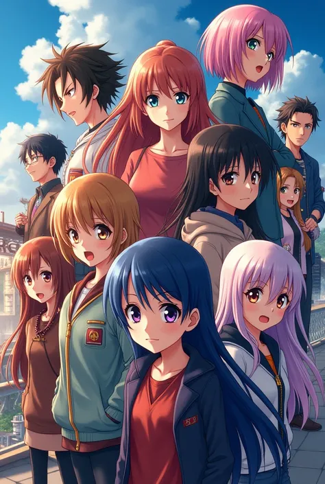 An A4 size cover, with 8 anime characters