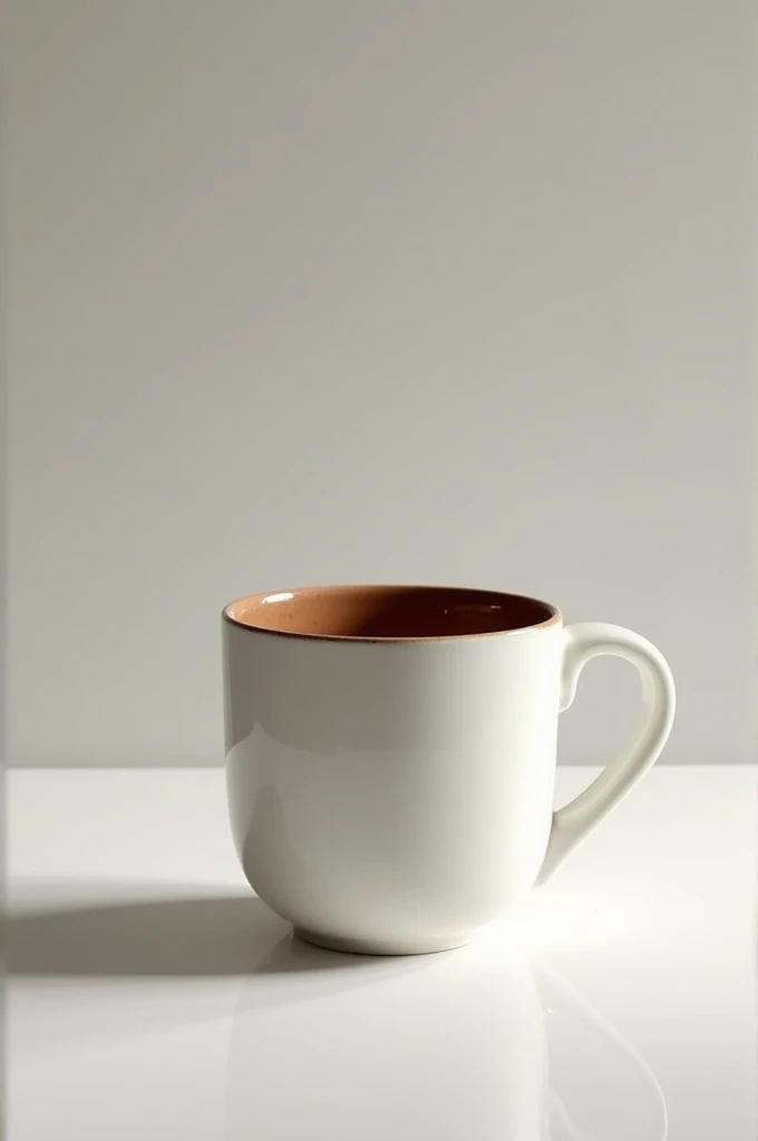 White and dark brown cup