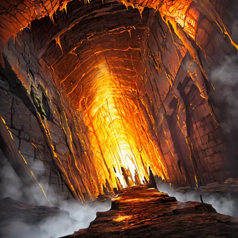 A huge chasm in the mine, leading into the abyss