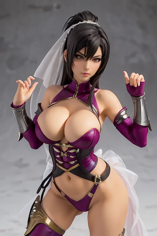 Figure, Mileena, sexy pose, big breasts, bubble but, wedding dress