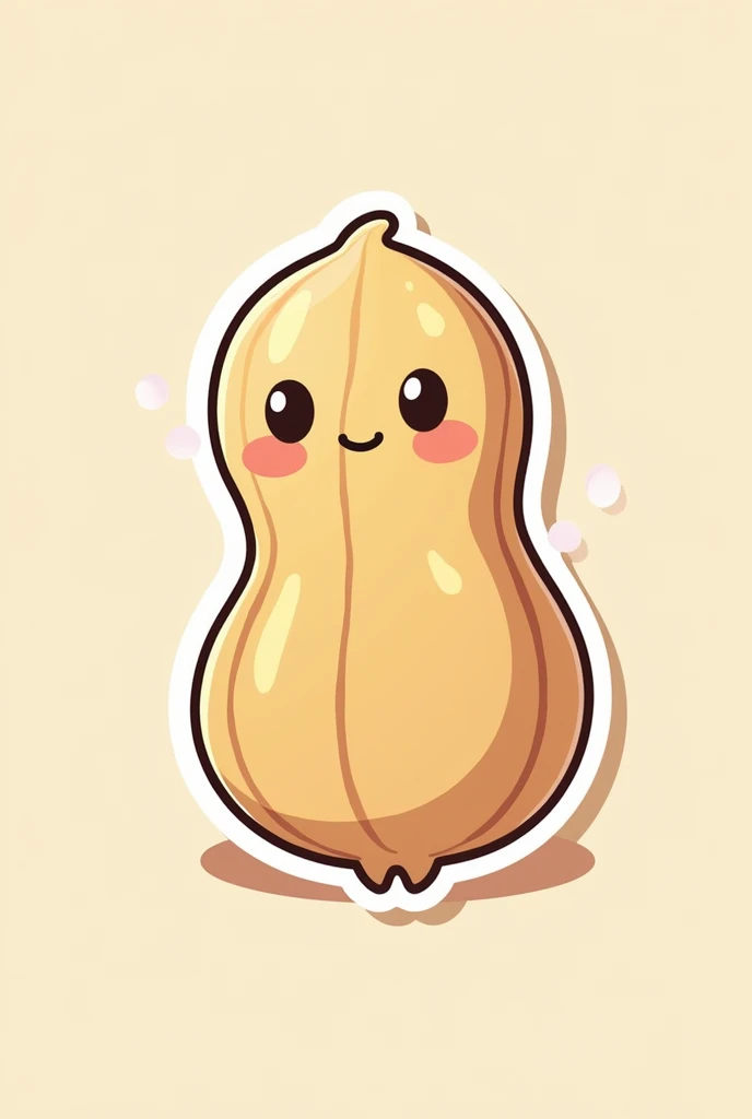 A small sticker of a cute peanut in its shell 