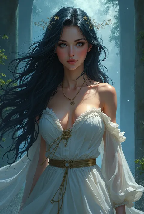 A pretty woman. But not just any one. Such a woman, a goddess, deusa dthe elements. She has a strong aura, characteristics aimed at your powers, the elements. She is a fearless woman, with a striking face and look, the same with its characteristics. Anime-...