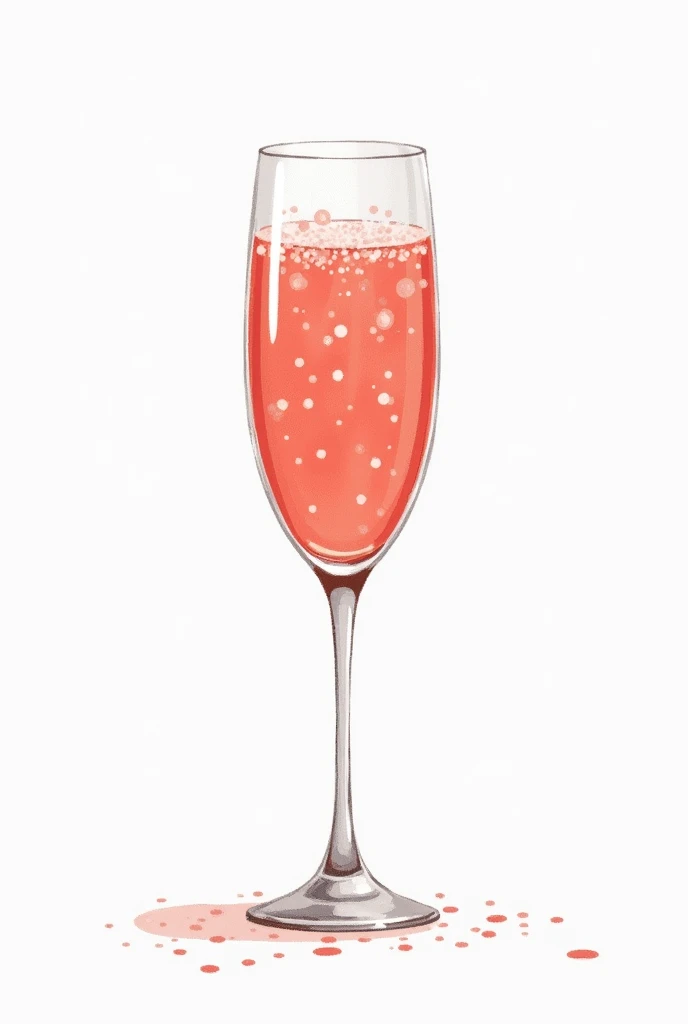 A poorly drawn picture of a glass of pink sparkling wine