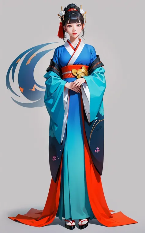 Young woman, a geisha, kimono, длинное kimono, красивое kimono, big bow, красивая Young woman, красивая a geisha 