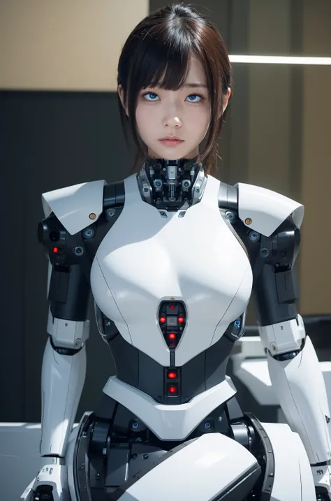 masterpiece, best quality, extremely detailed, 8k portrait,japaese android girl,plump ,control panels,android,droid,mechanical h...