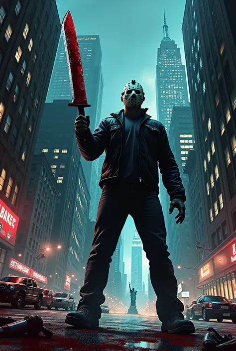 "Jason takes Manhattan again" horror movie poster