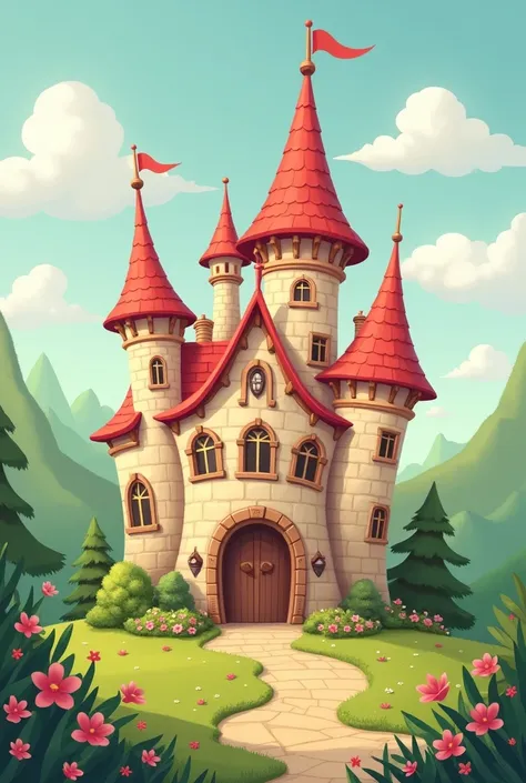 Cute castle straight out of enchanted and cuddly books.