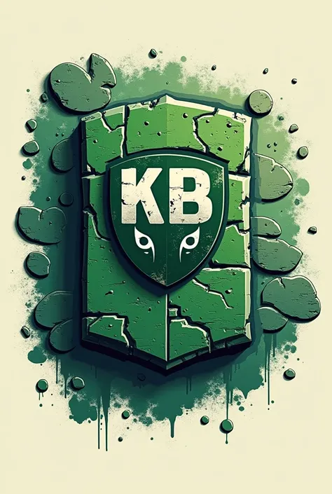 Football team symbol with a name referencing walls or murals (with the green background but without green details in the symbol design) 