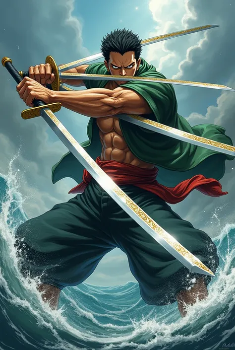 Roronoa Zoro with the 3 swords