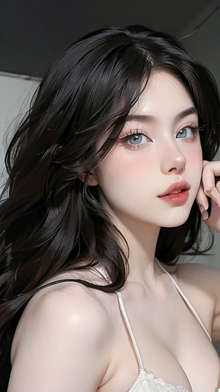 full body masterpiece, ultra realistic, 16k, high quality, incredibly detailed, dream aesthetic, dream atmosphere, cinematic, (sharp focus : 1.5), (photorealistic : 1.3), gothic (Gorgeous gothic girl), defined jaw, square face, wonderful gothic girl (encha...