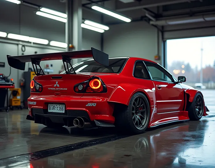 Subject Description: A stunning image of a high-performance red Mitsubishi Evolution VIII JDM sports car
Type of Image: Photorealistic Image with Customized Coilover Suspension and Body Kits
Art Inspirations: Motorsport, Engineering, and Performance Tuning...