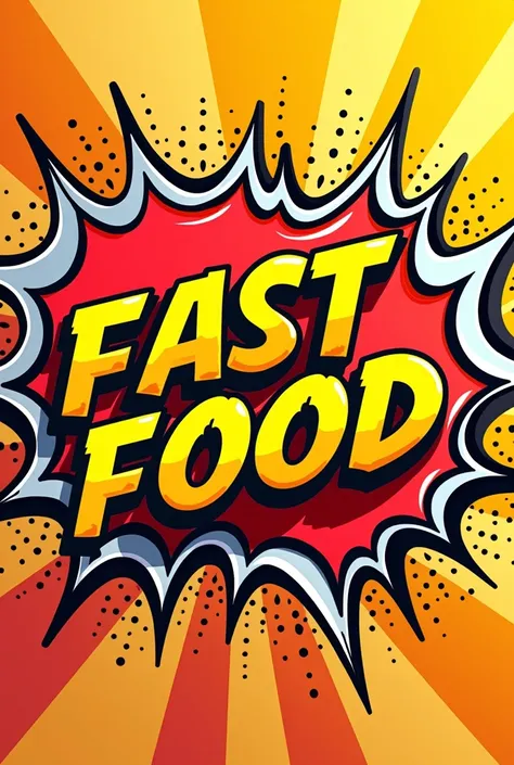 Design me a logo for a fast food company with comic book font 