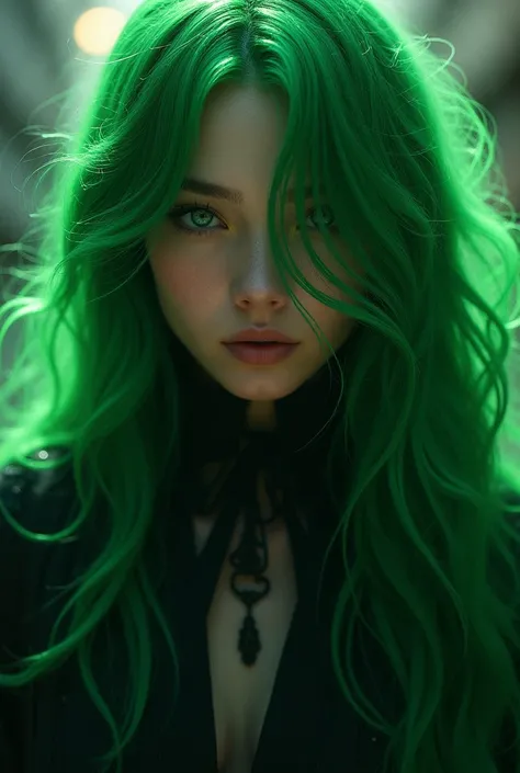  with green hair 

