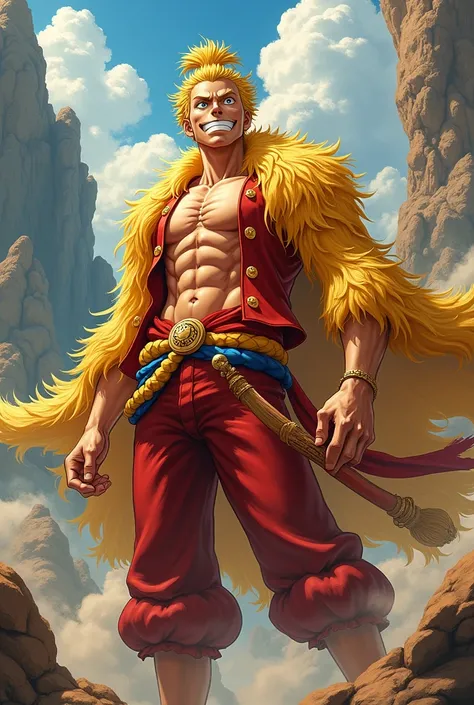 monkey d. Luffy with an appearance similar to Sun Wukong.