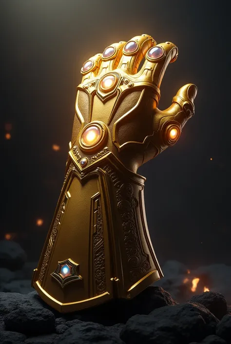 Number 3 inspired by Thanos, gold with details of the glove NUMBER 3 (3) 