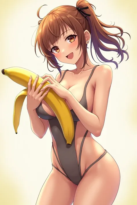 Hot anime girl holding a banana
