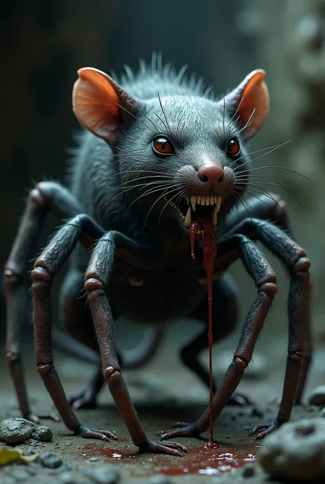 A mixture of spider and rat with eight eyes