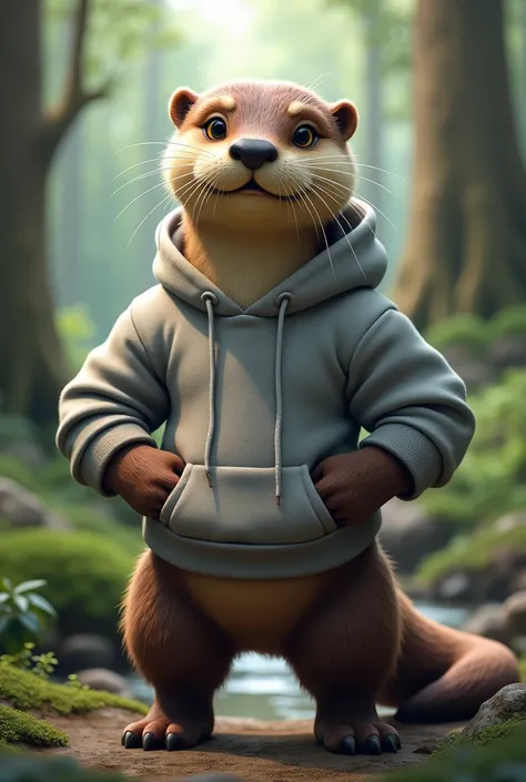 muscular otter in sweatshirt