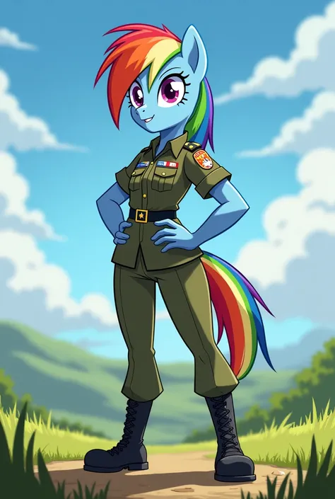 Rainbow as a us army soldier (equestria girls version)