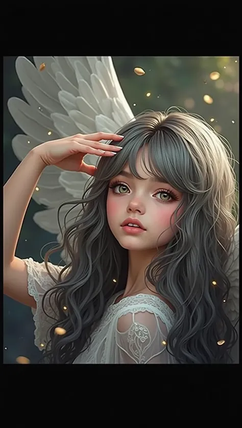 Melissa was an extraordinarily beautiful girl, she had a kind of angelic energy, Her hair is cream or ivory with sky blue streaks with bangs, its long to her lower back, its straight but slightly wavy, and her eyes are hazel but slightly greenish, Shes fai...