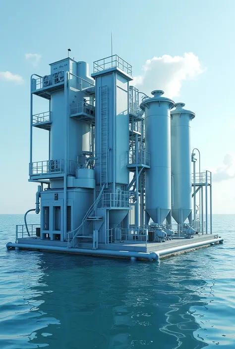 Can you create a machine desalination for sea water, sea water into something that is drinkable water for people like pre-filtration sendiments and carboj filter