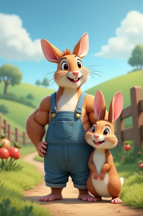 farm setting, mouse, lagomorph, muscular, overalls, happy, looking at viewer,
by Kenket, (Sharp focus, masterpiece, 8k, intricate artwork, hyper detailed, high detail),