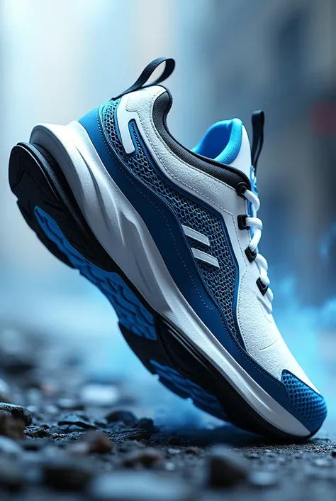 Create a white, blue and black VortexRun sneaker 