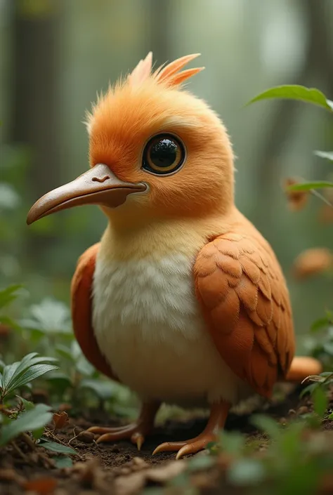  of a computer shaped like a brown bird with a long beak, that is tender