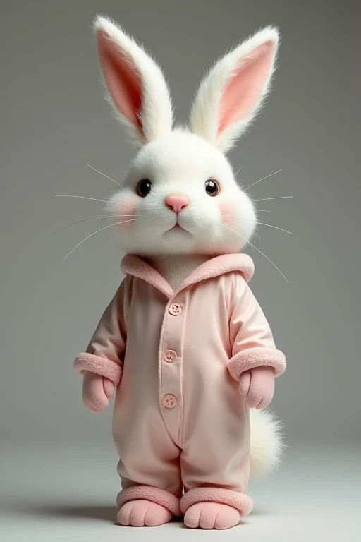 Humanoid bunny in transparent pajamas
