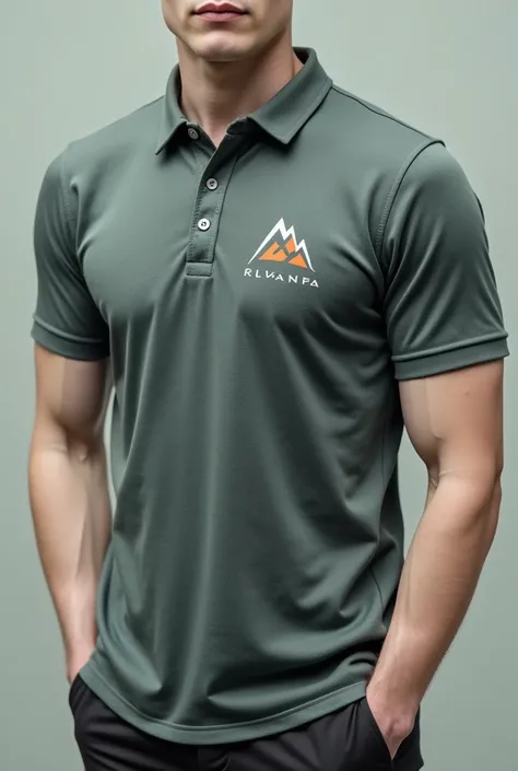 Polo shirt with mountain logo
