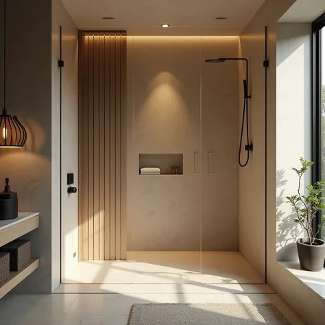 Create a Japanese-style luxury shower for me