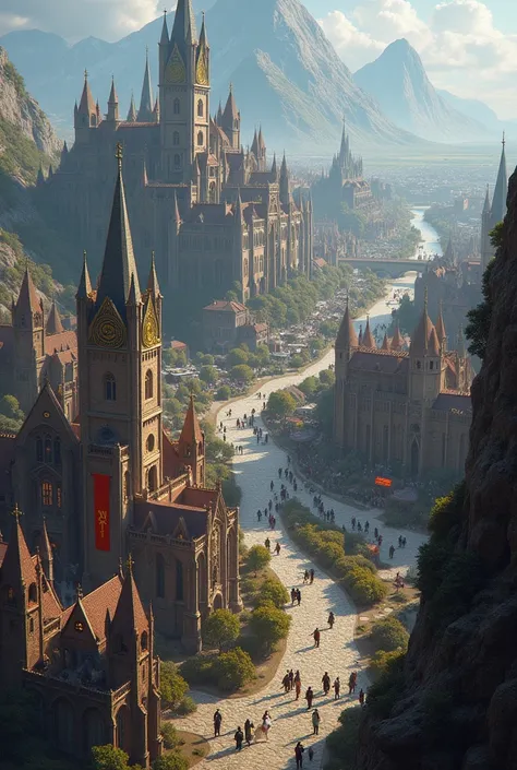 Medieval city of a fantasy world 