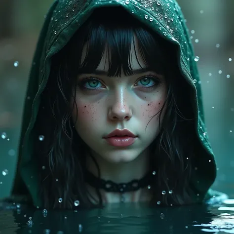 realistic gothic digital art portrait with water